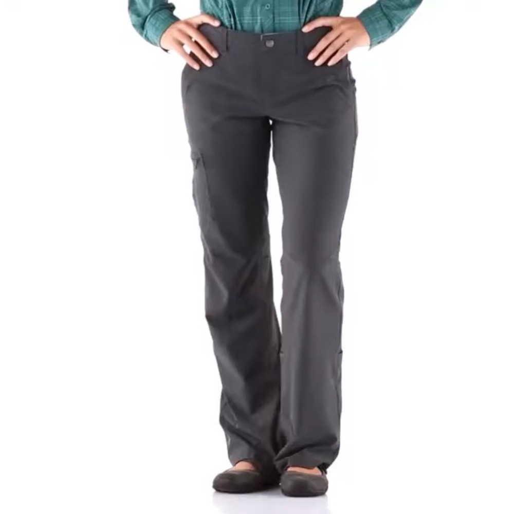 REI Sahara Roll Up Pants Asphalt Gray Adjustable Waist Capri Shorts Petite 16 - Picture 2 of 11